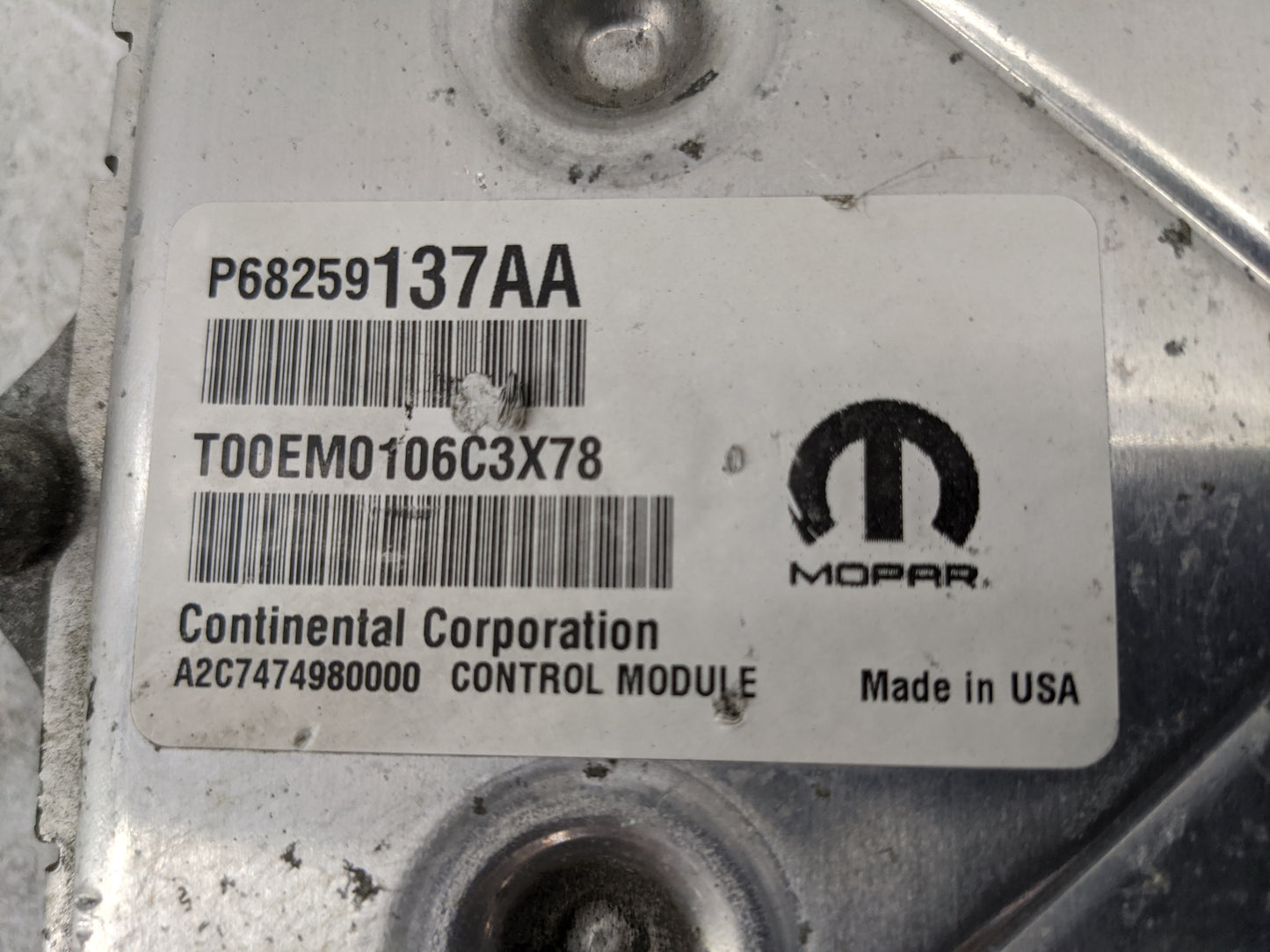 2016-2017 Jeep Cherokee PCM Engine Control Computer ECU ECM PCU OEM P/N:P68259137AA T00EM0106C3X78 Fits Fits 2016 2017 OEM U