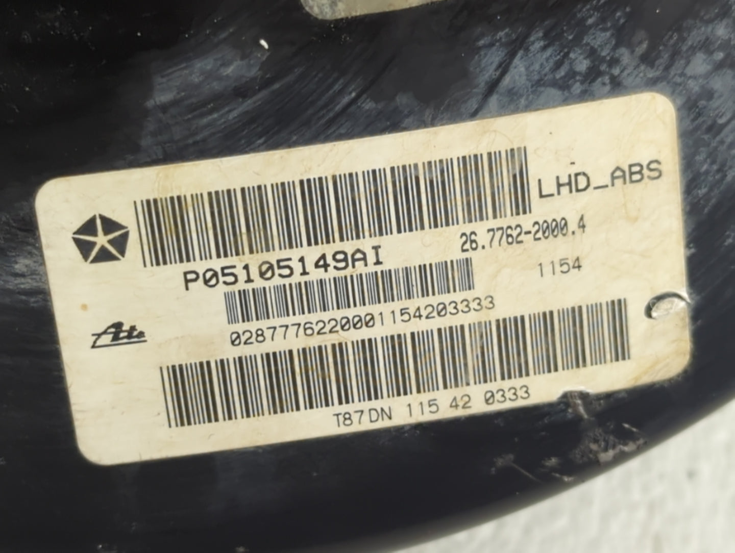 Jeep Compass Power Brake Booster Oem - Oemusedautoparts1.com