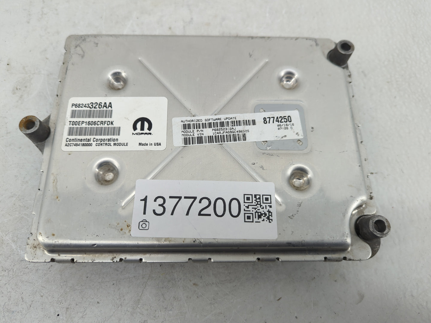 2016-2017 Jeep Grand Cherokee PCM Engine Control Computer ECU ECM PCU OEM P/N:P68252316AJ P68243326AA Fits Fits 2016 2017 OE