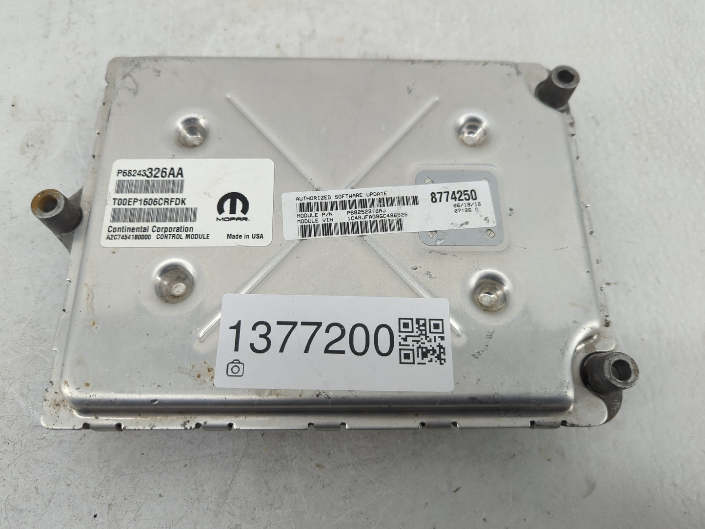 2016-2017 Jeep Grand Cherokee PCM Engine Control Computer ECU ECM PCU OEM P/N:P68252316AJ P68243326AA Fits Fits 2016 2017 OE