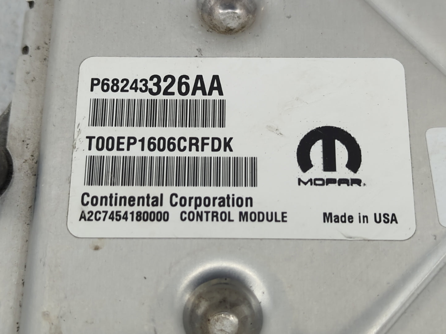 2016-2017 Jeep Grand Cherokee PCM Engine Control Computer ECU ECM PCU OEM P/N:P68252316AJ P68243326AA Fits Fits 2016 2017 OE