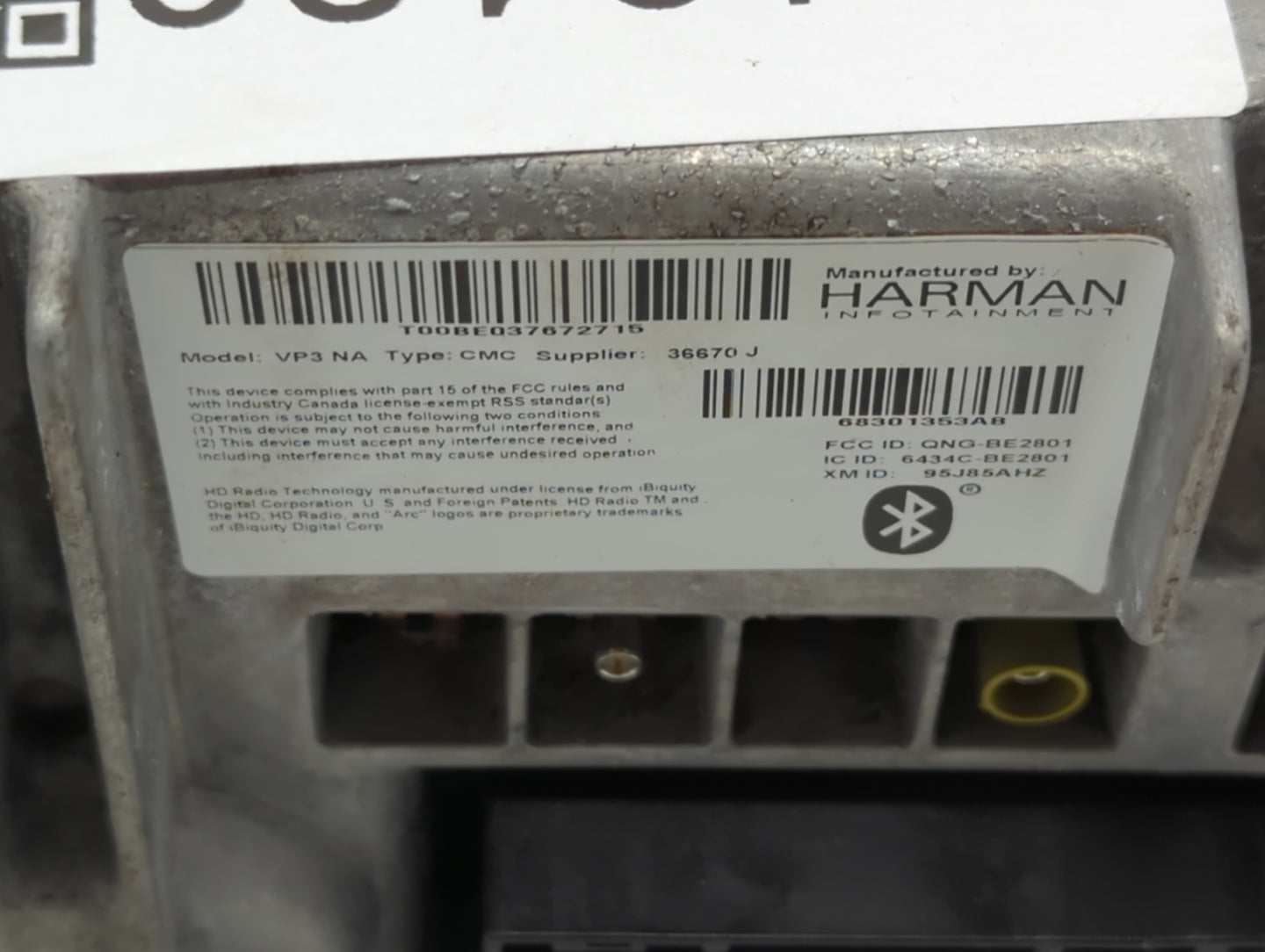 2016 Jeep Grand Cherokee Radio AM FM Cd Player Receiver Replacement P/N:68301353AB Fits OEM Used Auto Parts - Oemusedautopar