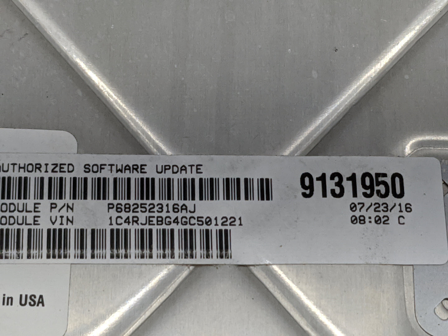 2016-2017 Jeep Grand Cherokee PCM Engine Control Computer ECU ECM PCU OEM P/N:P68243326AA T00EP1926CWPTP Fits Fits 2016 2017