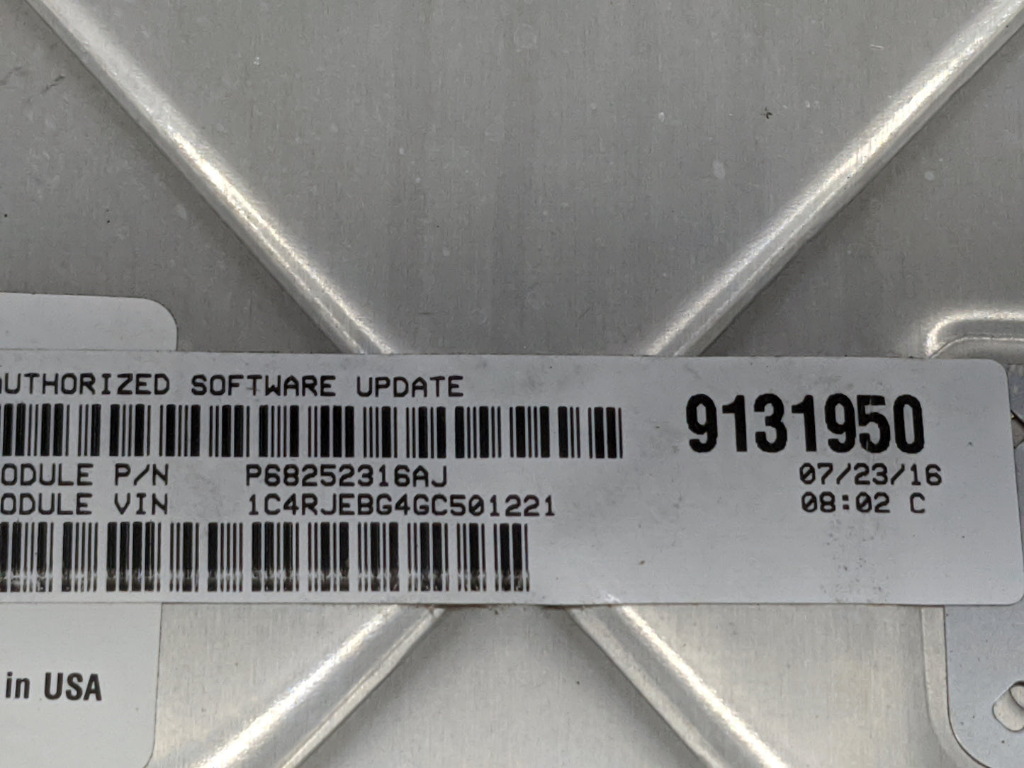 2016-2017 Jeep Grand Cherokee PCM Engine Control Computer ECU ECM PCU OEM P/N:P68243326AA T00EP1926CWPTP Fits Fits 2016 2017
