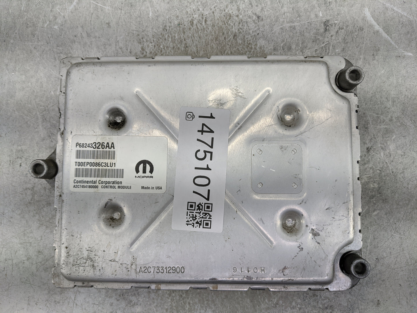 2016-2017 Jeep Grand Cherokee PCM Engine Control Computer ECU ECM PCU OEM P/N:P68243326AA T00EP0086C3LU1 Fits Fits 2016 2017