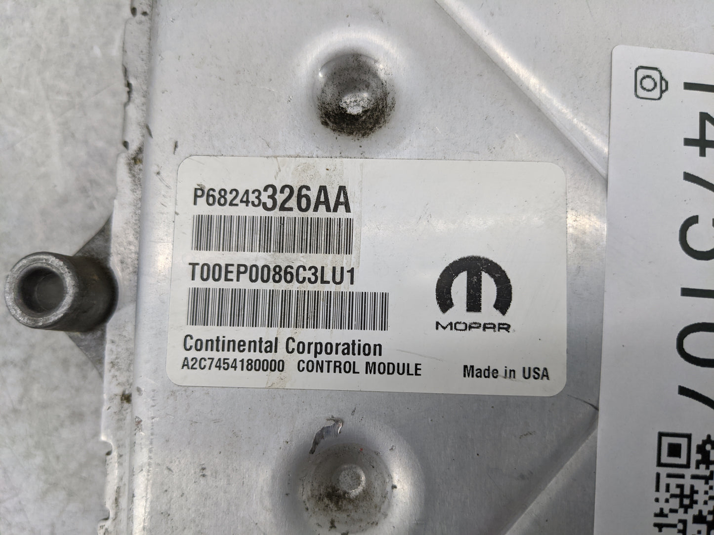 2016-2017 Jeep Grand Cherokee PCM Engine Control Computer ECU ECM PCU OEM P/N:P68243326AA T00EP0086C3LU1 Fits Fits 2016 2017