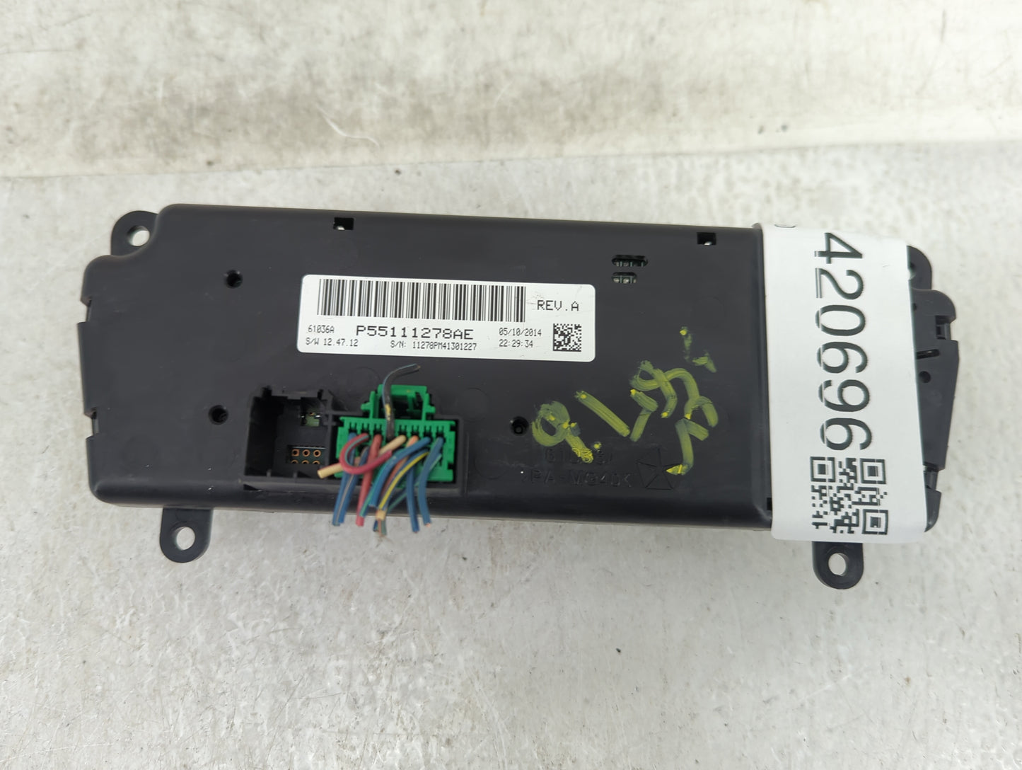 2011-2017 Jeep Patriot Climate Control Module Temperature AC/Heater Replacement P/N:P55111278AE Fits OEM Used Auto Parts - O