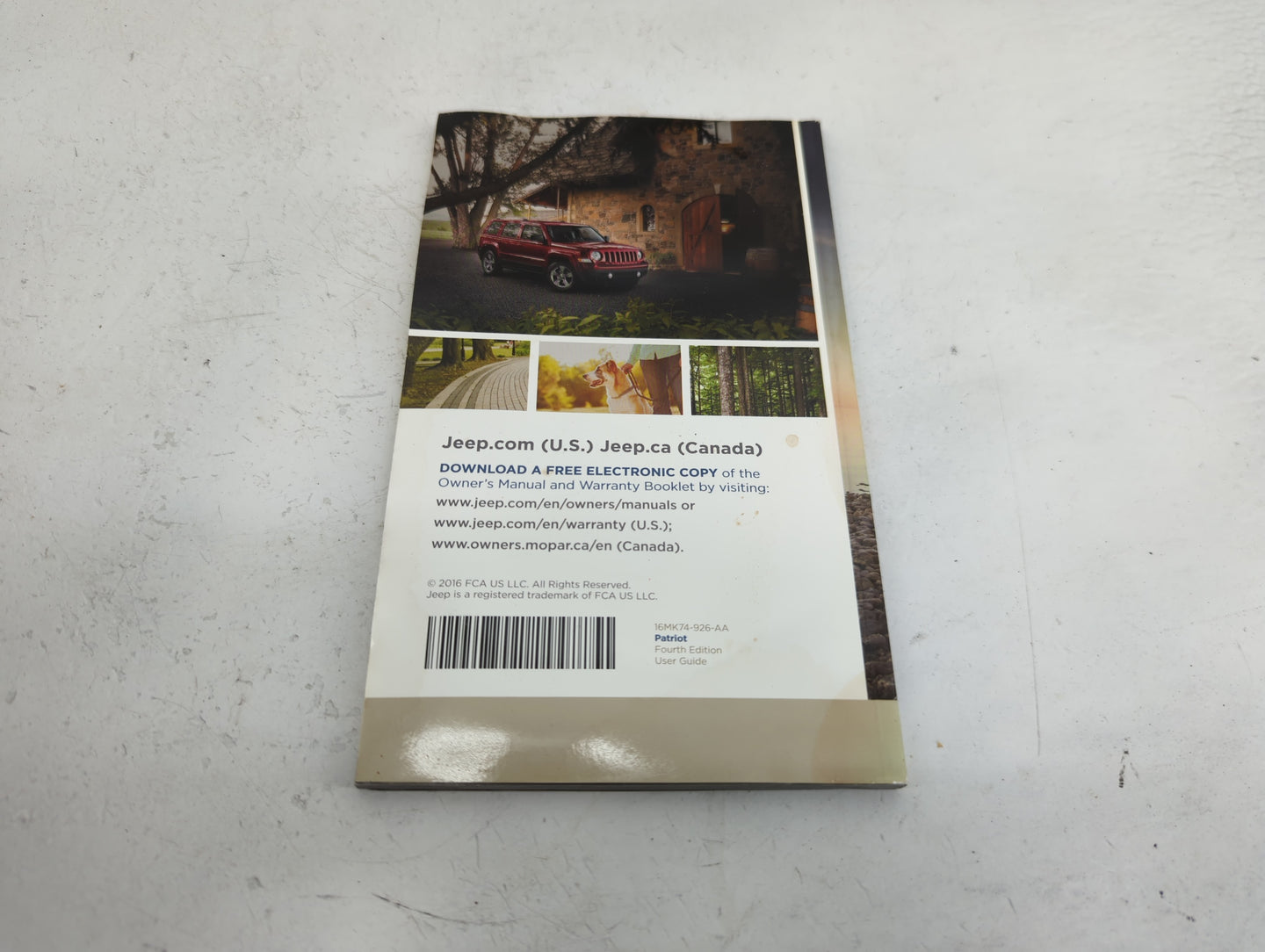 2016 Jeep Patriot Owners Manual Book Guide P/N:16MK74-926-AA OEM Used Auto Parts - Oemusedautoparts1.com
