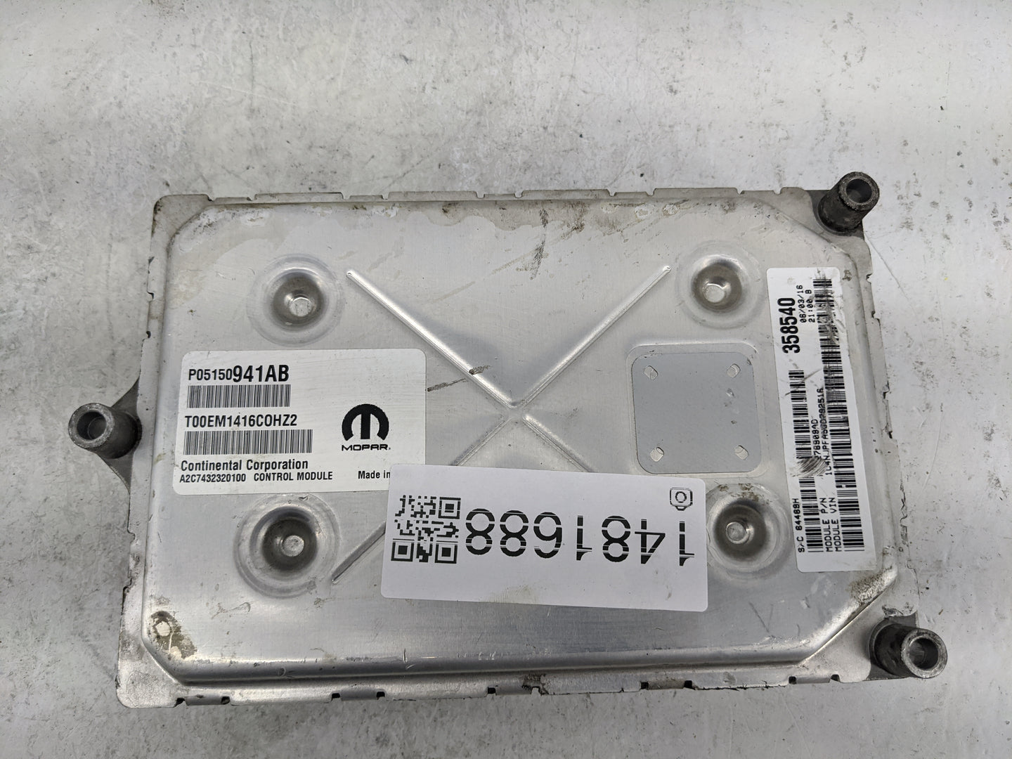2013-2017 Jeep Patriot PCM Engine Control Computer ECU ECM PCU OEM P/N:P05150941AB T00EM1416COHZ2 Fits OEM Used Auto Parts -