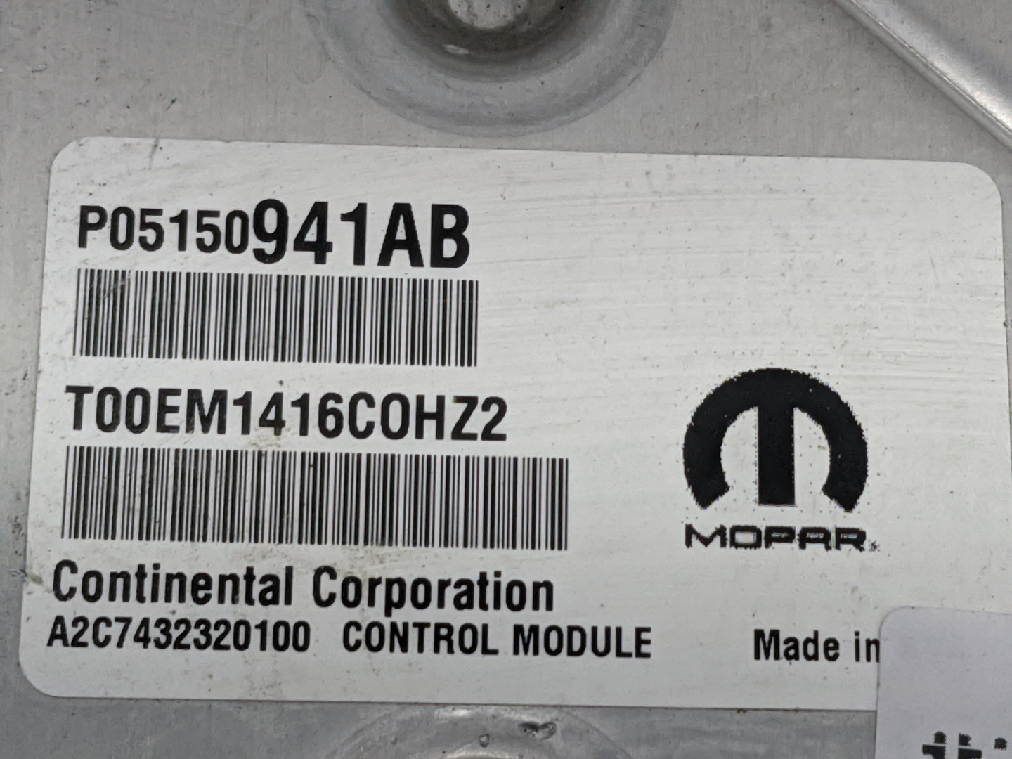 2013-2017 Jeep Patriot PCM Engine Control Computer ECU ECM PCU OEM P/N:P05150941AB T00EM1416COHZ2 Fits OEM Used Auto Parts -