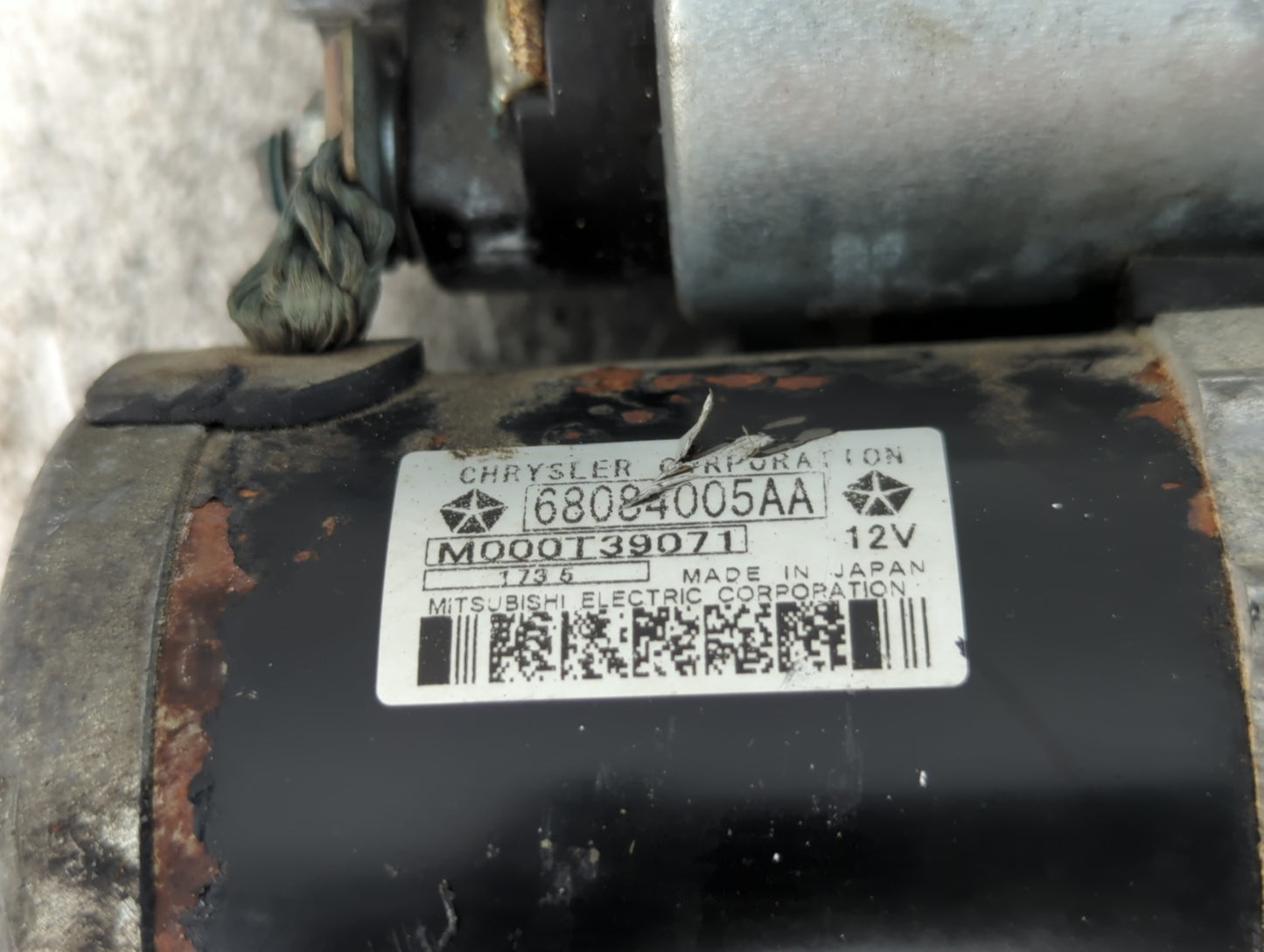 2015-2021 Jeep Renegade Car Starter Motor Solenoid OEM P/N:M000T39071 68084005AA Fits OEM Used Auto Parts - Oemusedautoparts