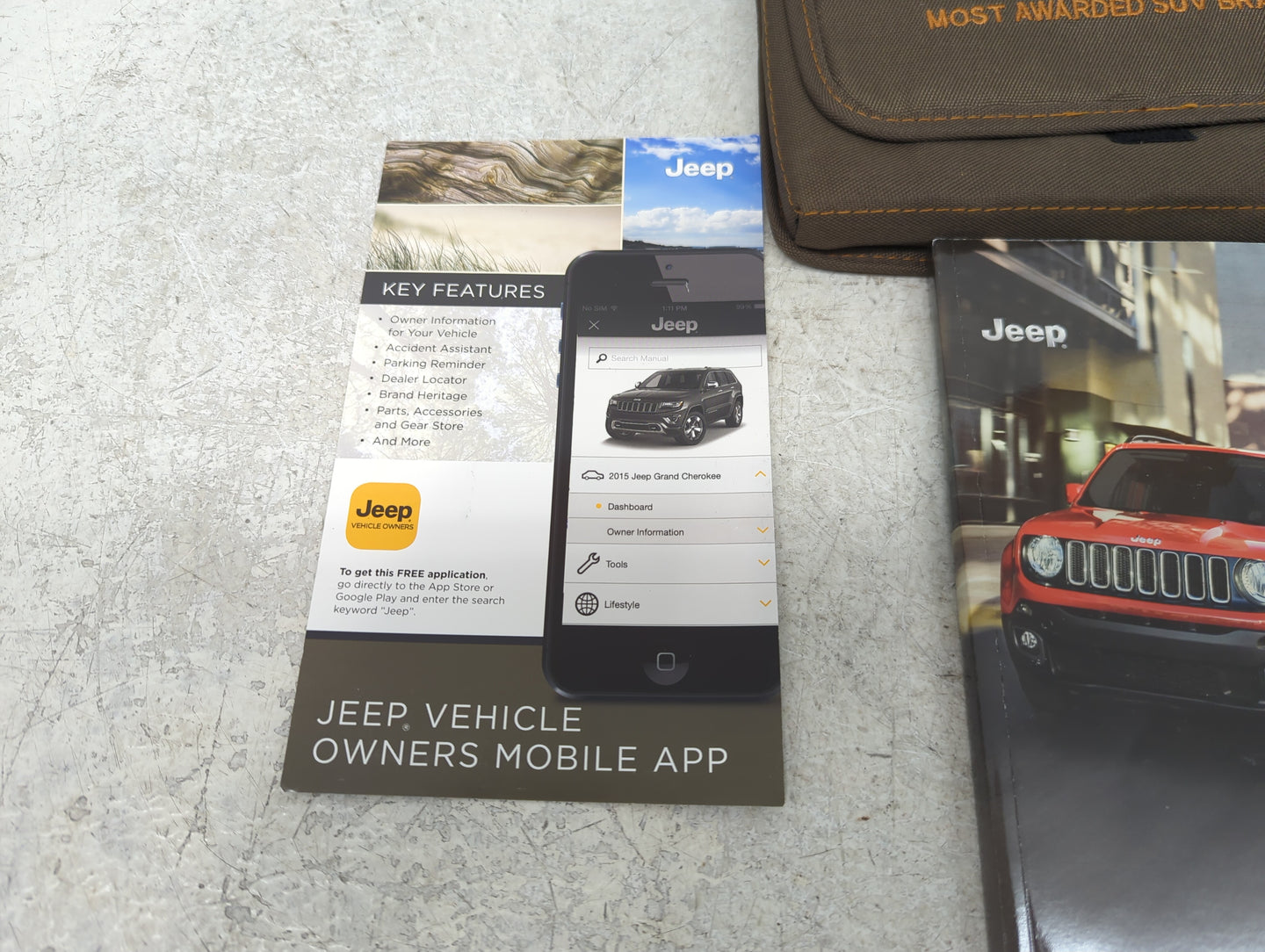 2016 Jeep Renegade Owners Manual Book Guide P/N:16BU-926-AA OEM Used Auto Parts - Oemusedautoparts1.com