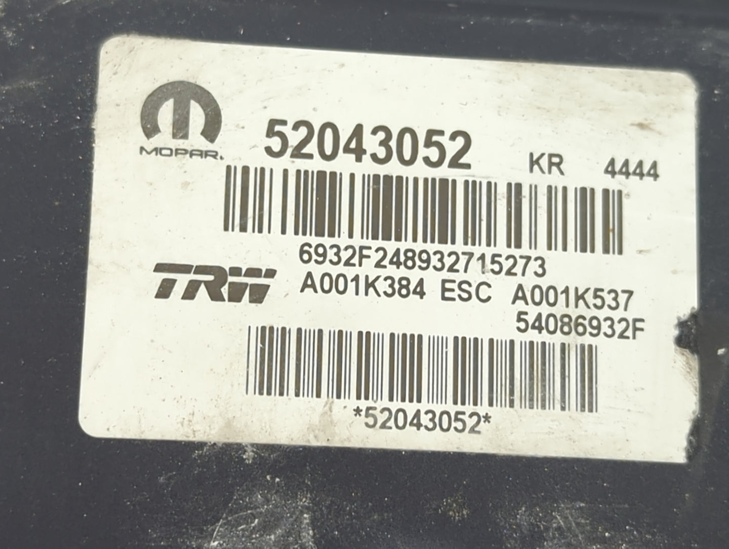 2015-2017 Jeep Renegade ABS Pump Control Module Replacement P/N:52043052 A001K384, A001K537, 54086932F Fits Fits 2015 2016 2