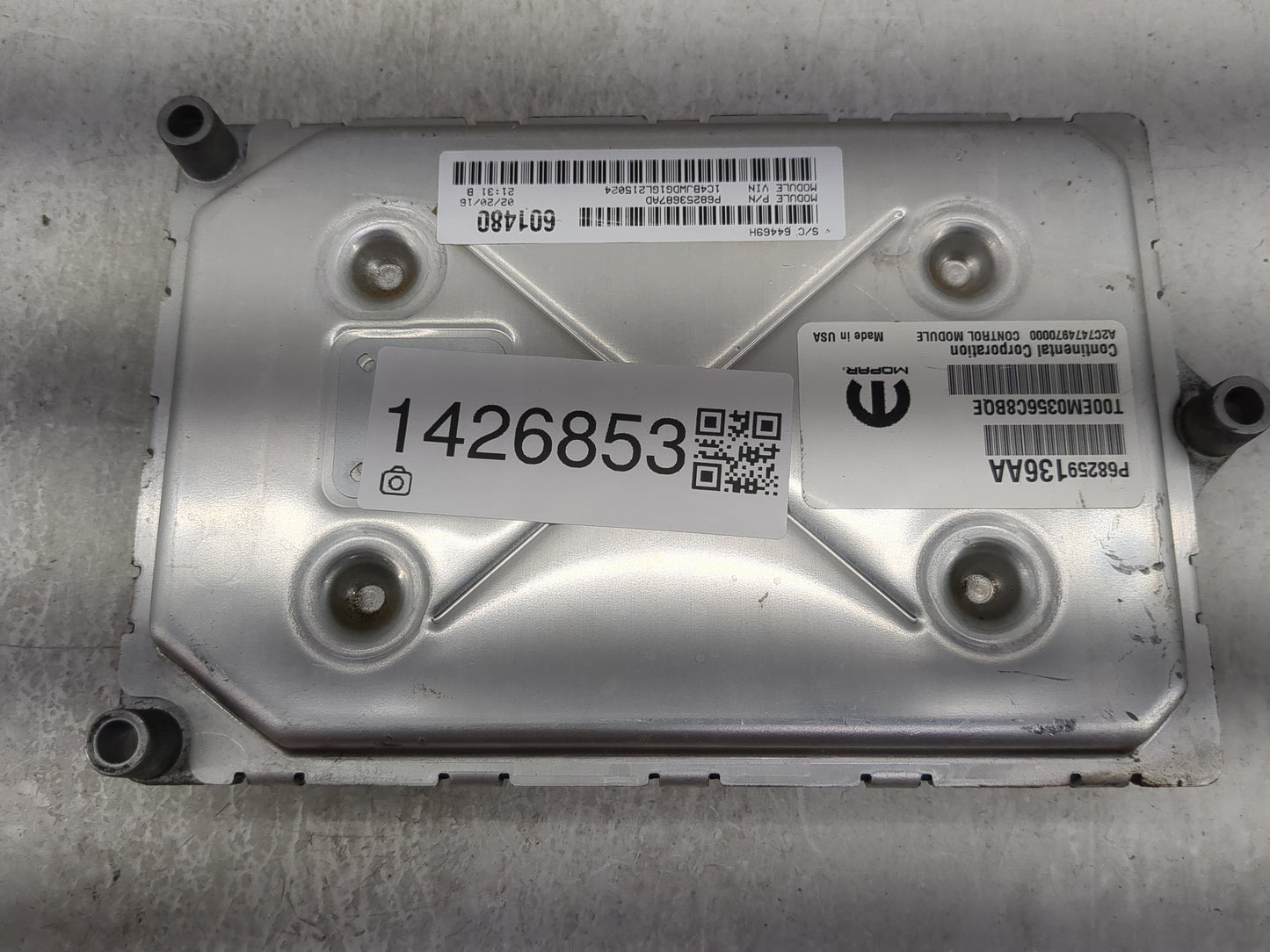 2016-2018 Jeep Wrangl PCM Engine Control Computer ECU ECM PCU OEM P/N:P68253687AD P68259136AA Fits Fits 2016 2017 2018 OEM U