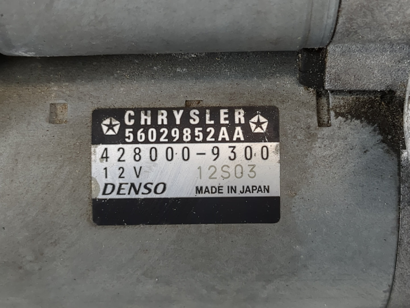 2012-2022 Jeep Wrangler Car Starter Motor Solenoid OEM P/N:428000-9300 56029852AA Fits OEM Used Auto Parts - Oemusedautopart