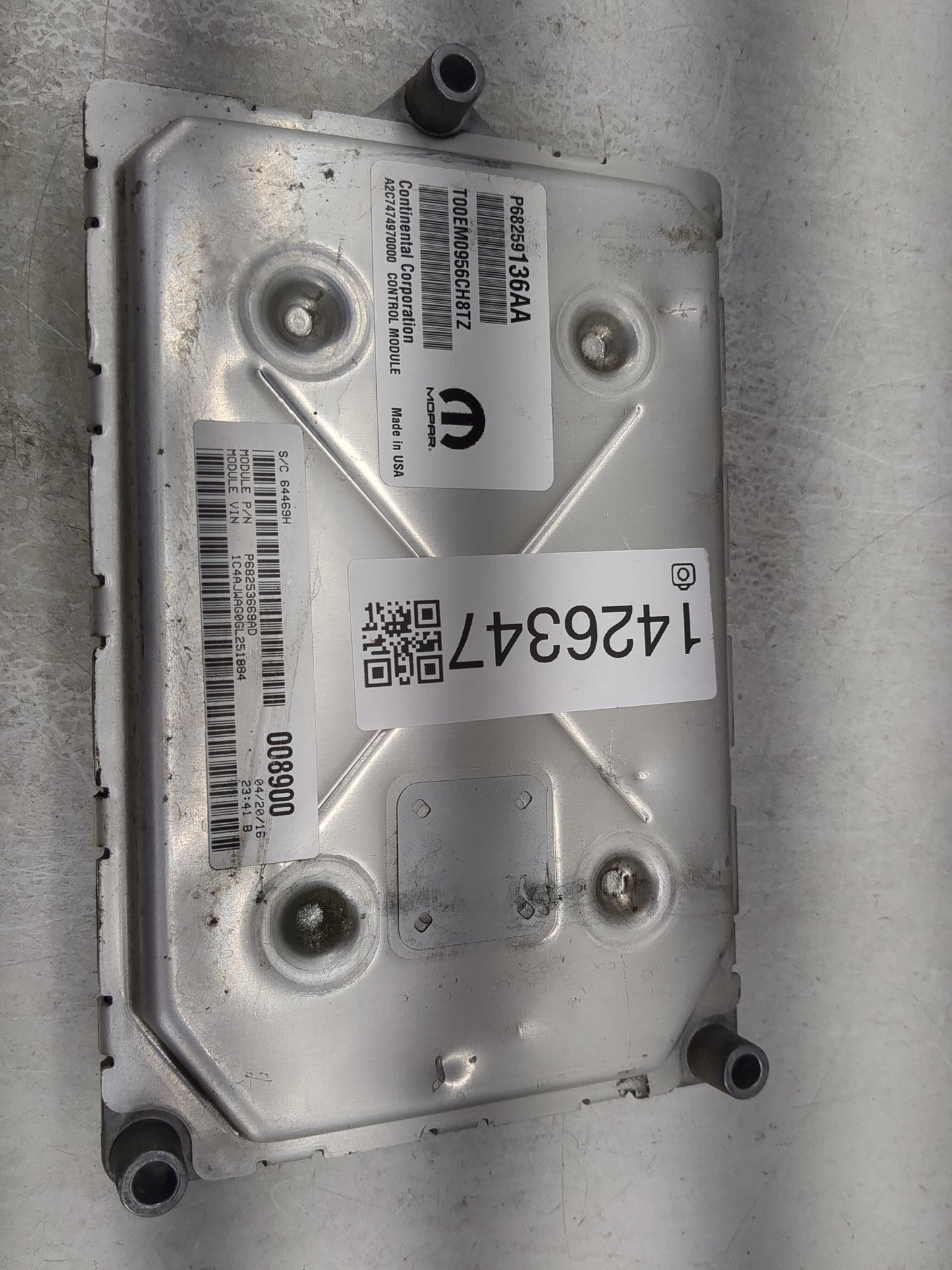 2016-2018 Jeep Wrangler PCM Engine Control Computer ECU ECM PCU OEM P/N:P68259136AA Fits Fits 2016 2017 2018 OEM Used Auto P