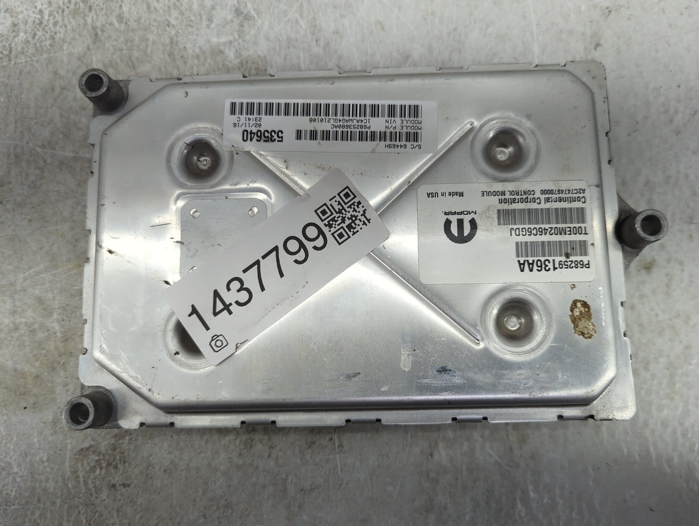 2016-2018 Jeep Wrangler PCM Engine Control Computer ECU ECM PCU OEM P/N:P68259136AA P68253680AC Fits Fits 2016 2017 2018 OEM