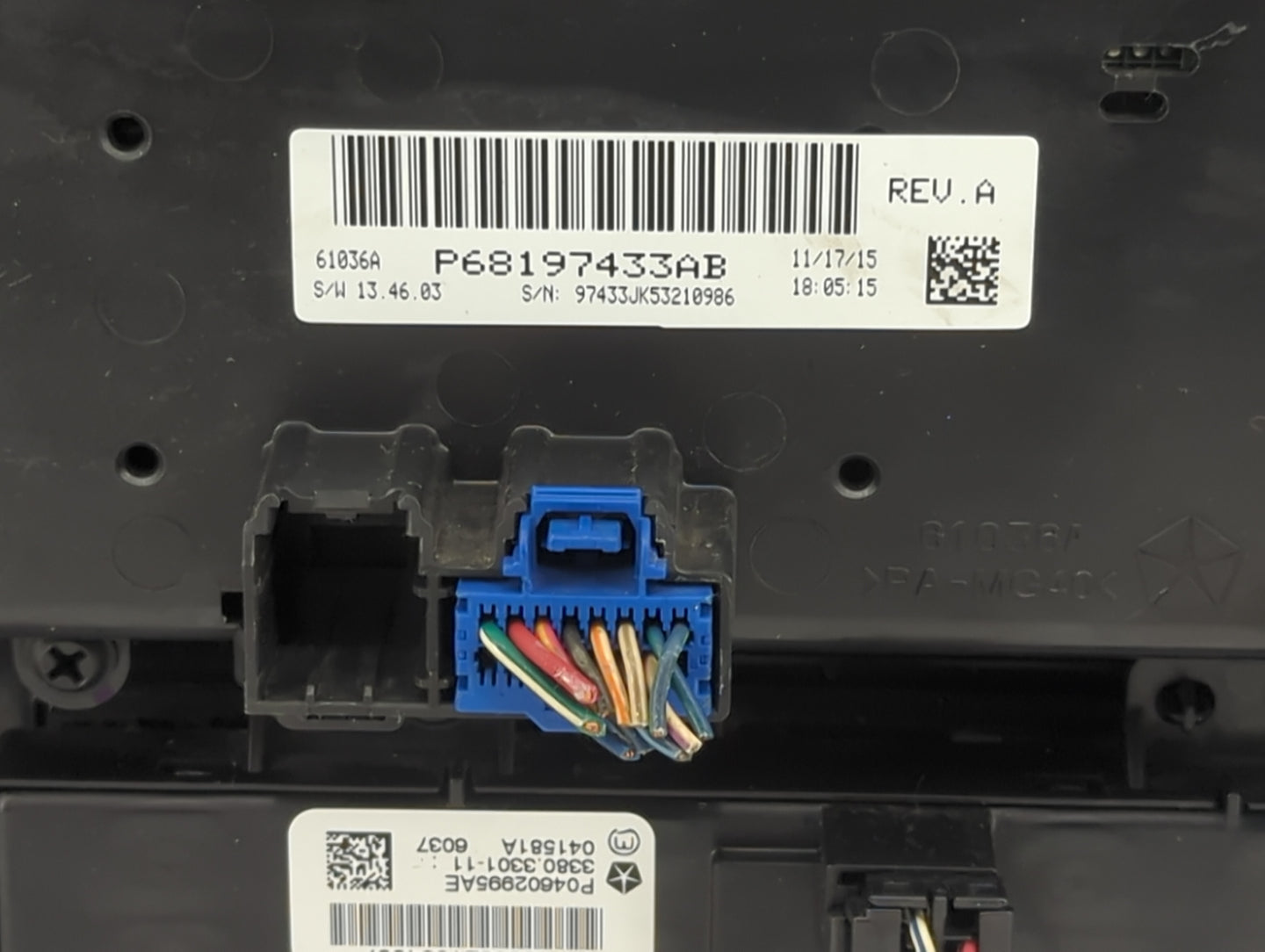 2014-2018 Jeep Wrangler Climate Control Module Temperature AC/Heater Replacement P/N:P68197433AB Fits OEM Used Auto Parts - 