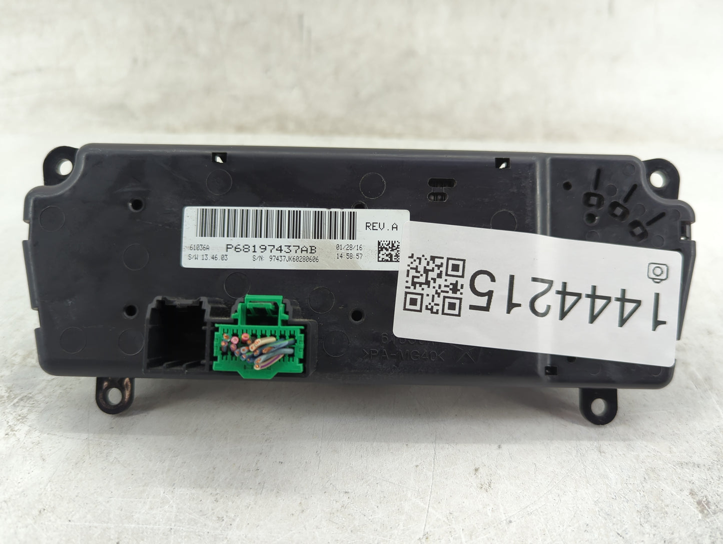 2014-2018 Jeep Wrangler Climate Control Module Temperature AC/Heater Replacement P/N:P68197437AB Fits OEM Used Auto Parts - 