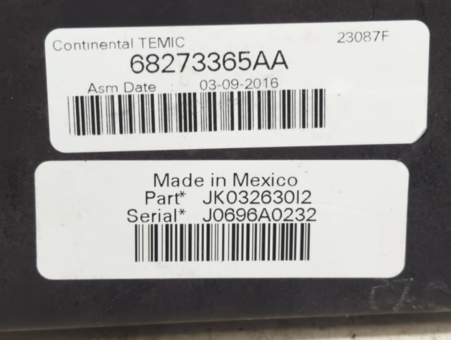 2016-2016 Jeep Wrangler Fusebox Fuse Box Relay Module Tipm 1448807 - Oemusedautoparts1.com