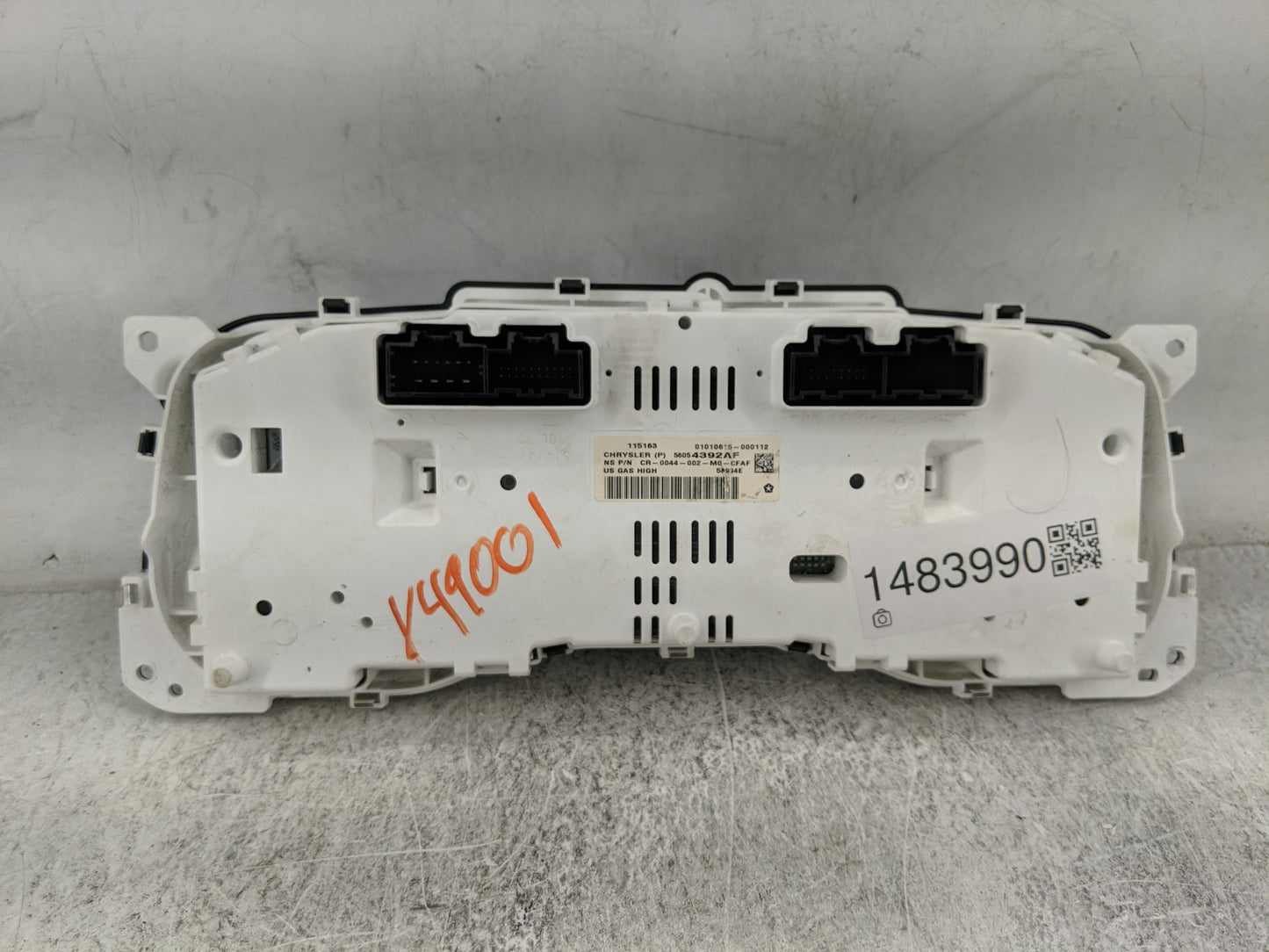 2015-2018 Jeep Wrangler Instrument Cluster Speedometer Gauges P/N:56054392AF CR-0044-002-M0-CFAF Miles: Fits OEM Used Auto P