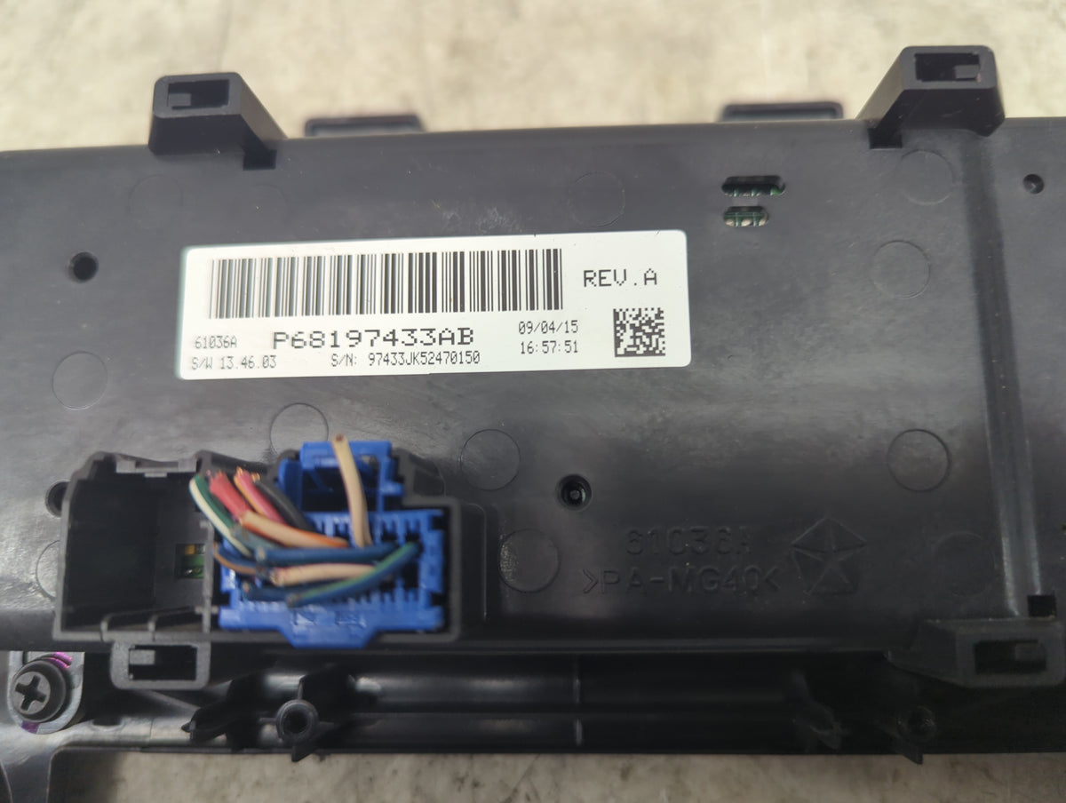 2014-2018 Jeep Wrangler Climate Control Module Temperature AC/Heater Replacement P/N:P68197433AB Fits OEM Used Auto Parts - 