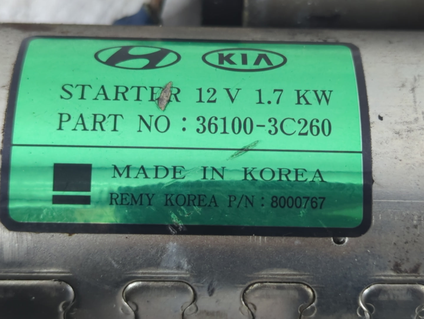 2015-2020 Kia Cadenza Car Starter Motor Solenoid OEM P/N:36100-3C260 Fits Fits 2015 2016 2017 2018 2019 2020 OEM Used Auto P