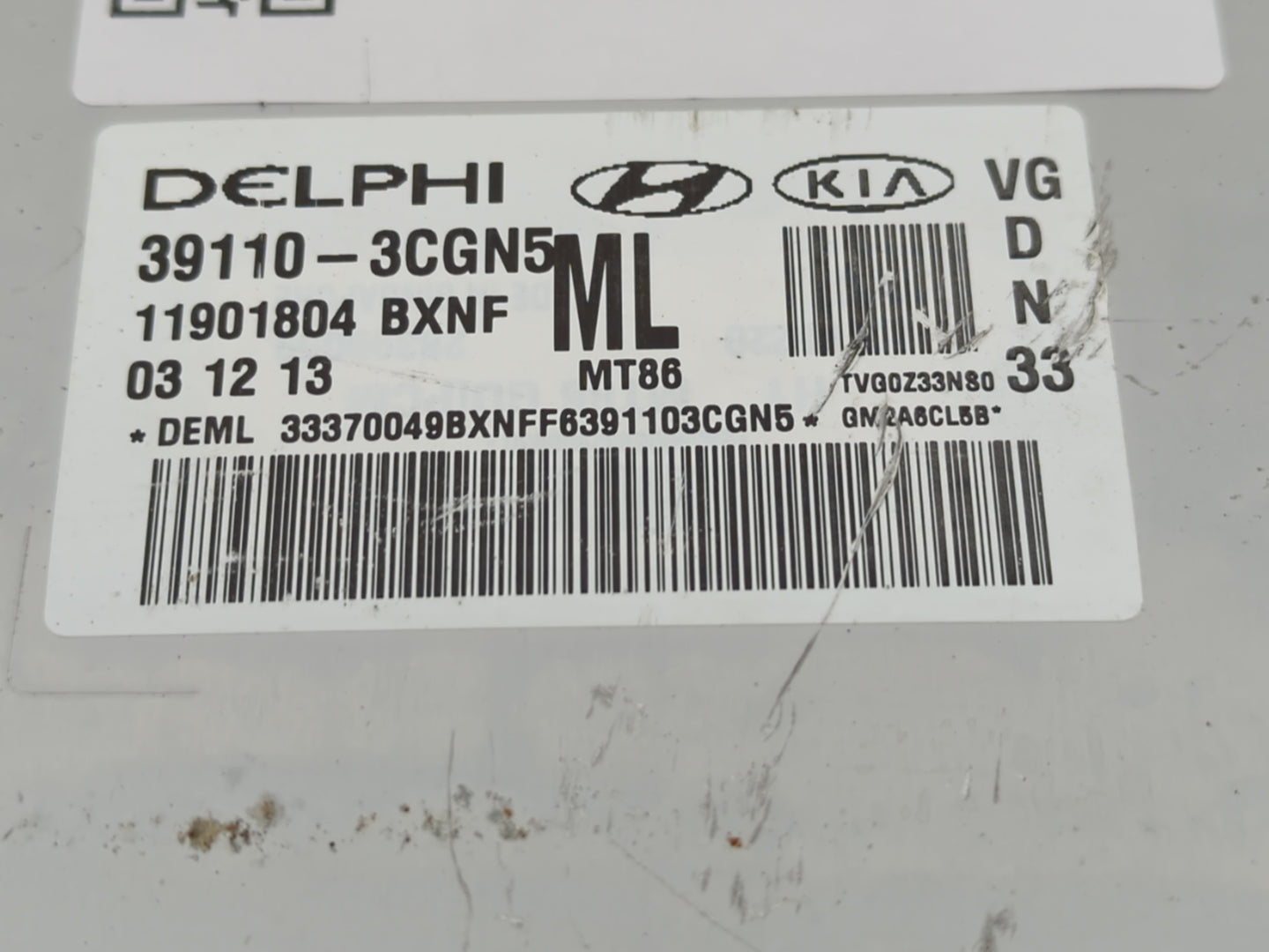 2014-2016 Kia Cadenza PCM Engine Control Computer ECU ECM PCU OEM P/N:39110-3CGN5 Fits Fits 2014 2015 2016 OEM Used Auto Par