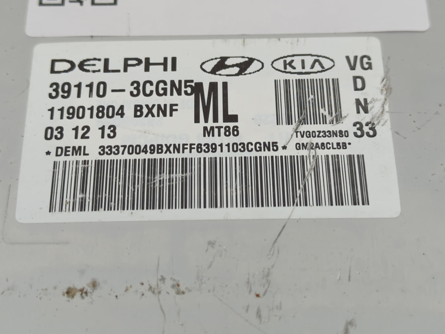 2014-2016 Kia Cadenza PCM Engine Control Computer ECU ECM PCU OEM P/N:39110-3CGN5 Fits Fits 2014 2015 2016 OEM Used Auto Par