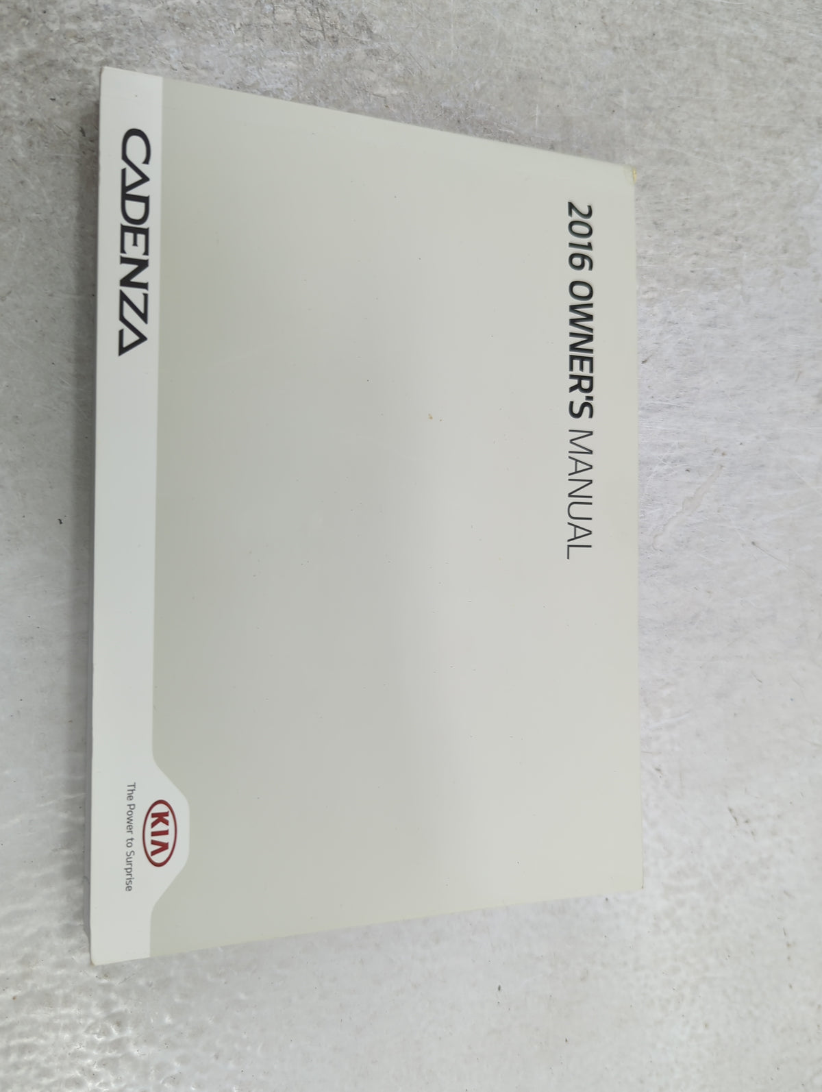 2016 Kia Cadenza Owners Manual Book Guide OEM Used Auto Parts - Oemusedautoparts1.com