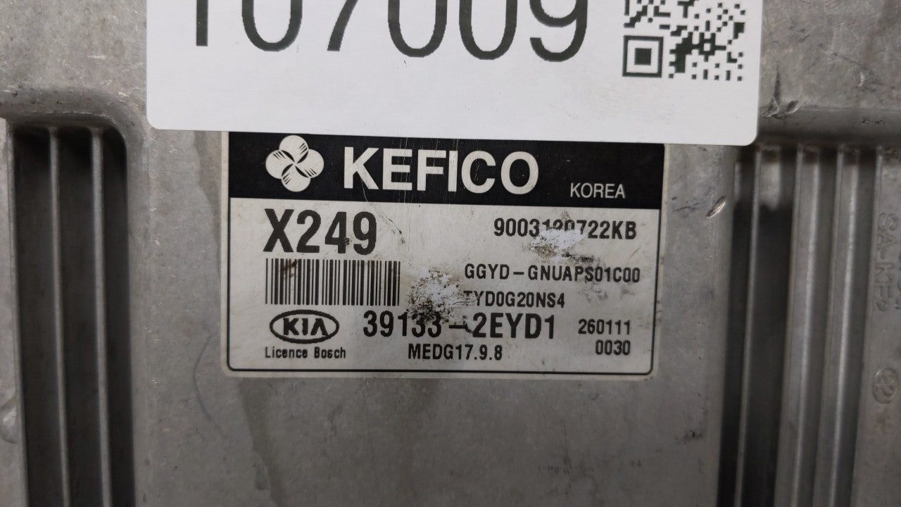 2016 Kia Forte PCM Engine Control Computer ECU ECM PCU OEM P/N:39133-2EYD1 39133-2EYB7 Fits OEM Used Auto Parts - Oemusedaut