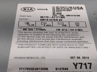 2014-2016 Kia Forte Radio AM FM Cd Player Receiver Replacement P/N:96170-A7171WK Fits Fits 2014 2015 2016 OEM Used Auto Part