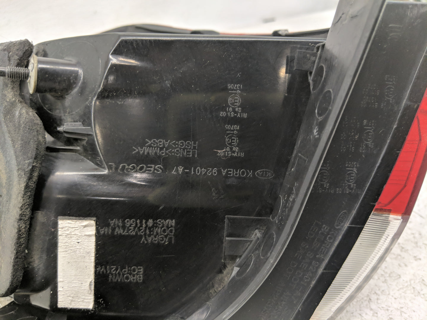 2014-2016 Kia Forte Tail Light Assembly Driver Left OEM Fits Fits 2014 2015 2016 OEM Used Auto Parts - Oemusedautoparts1.com