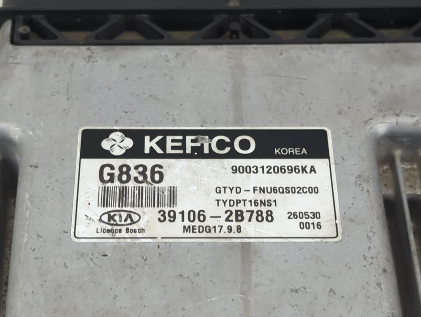 2016 Kia Forte PCM Engine Control Computer ECU ECM PCU OEM P/N:39106-2B788 9003120696KA, MEDG17.9.8, TYDPT16NS1 Fits OEM Use