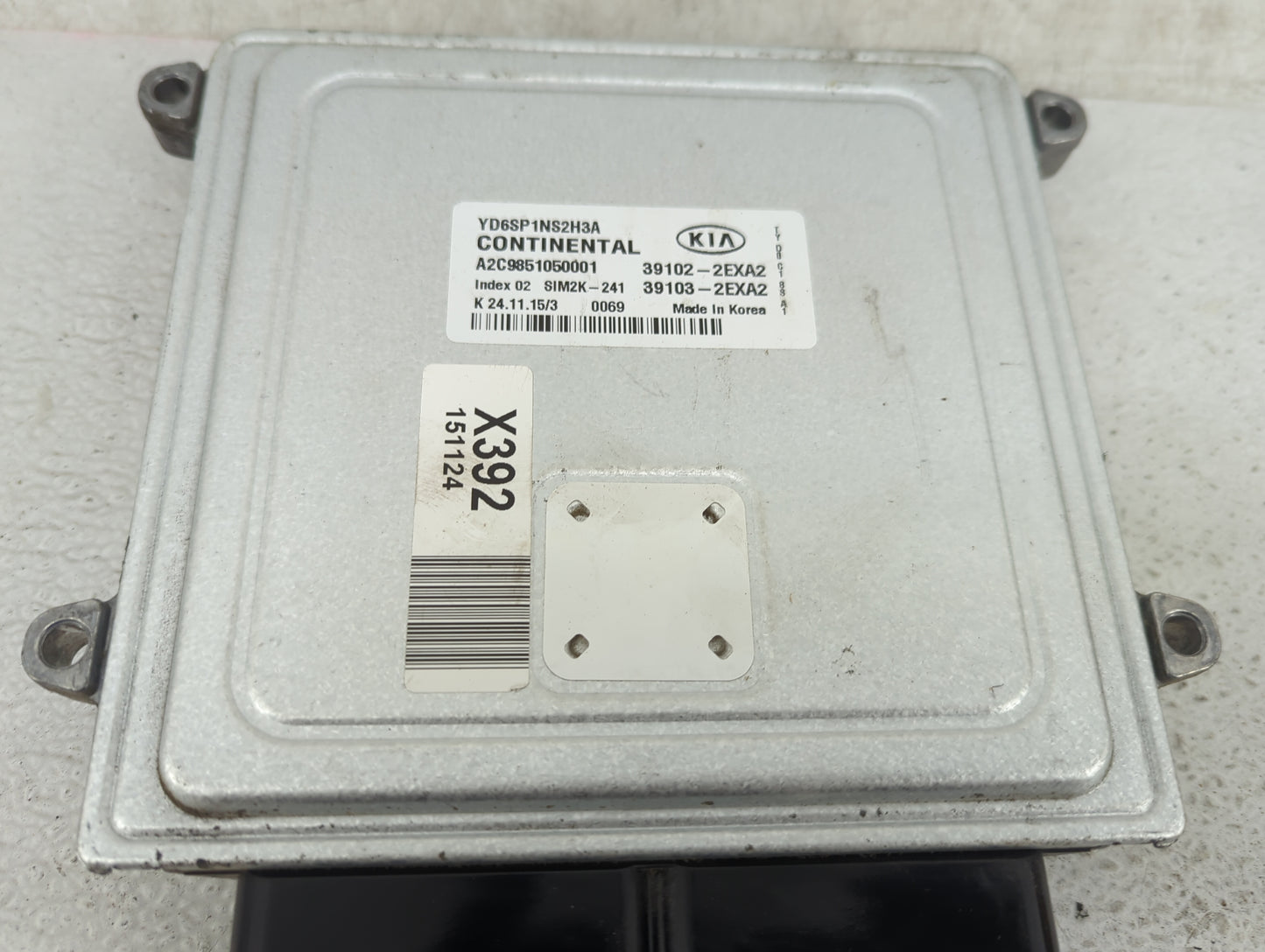 2016 Kia Forte PCM Engine Control Computer ECU ECM PCU OEM P/N:YD6SP1NS2H3A A2C9851050001, 39102-2EXA2, 39103-2EXA2 Fits OEM