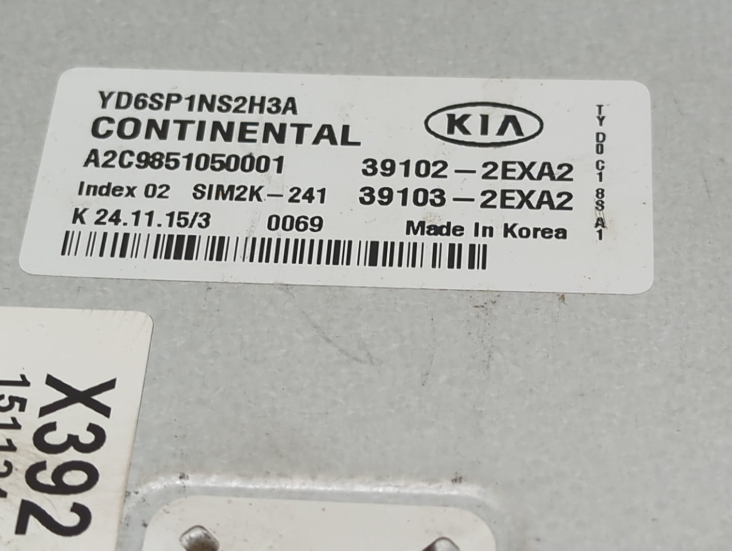 2016 Kia Forte PCM Engine Control Computer ECU ECM PCU OEM P/N:YD6SP1NS2H3A A2C9851050001, 39102-2EXA2, 39103-2EXA2 Fits OEM