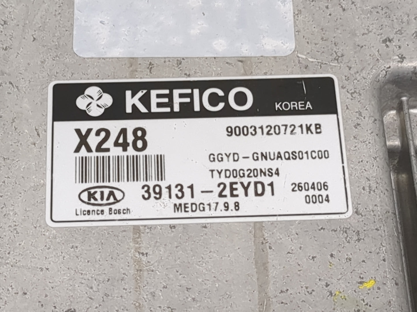 2016 Kia Forte PCM Engine Control Computer ECU ECM PCU OEM P/N:39131-2EYD1 Fits OEM Used Auto Parts - Oemusedautoparts1.com