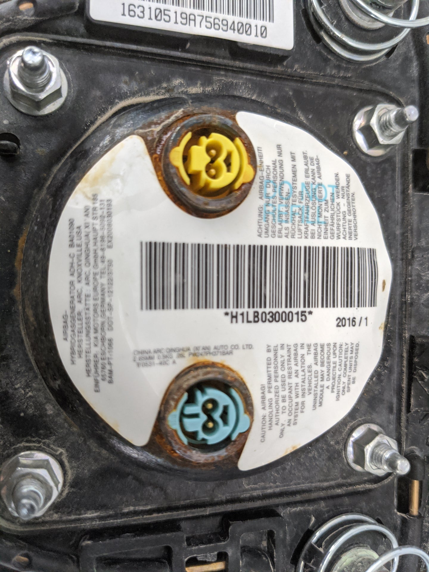 2014-2016 Kia Forte Air Bag Driver Left Steering Wheel Mounted 1477643 - Oemusedautoparts1.com