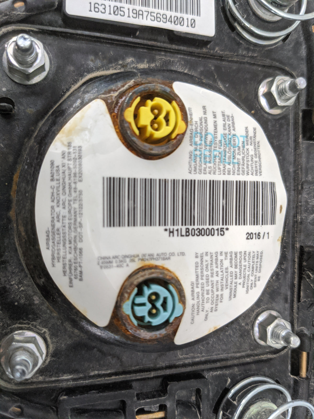 2014-2016 Kia Forte Air Bag Driver Left Steering Wheel Mounted 1477643 - Oemusedautoparts1.com