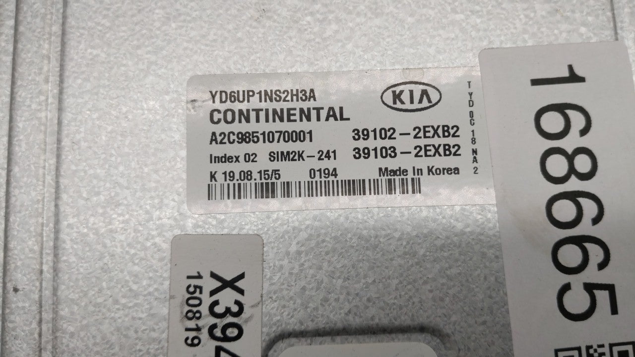 2016 Kia Forte PCM Engine Control Computer ECU ECM PCU OEM P/N:39103-2EXB2 39102-2EXB2, 39106-2EXB2, 39107-2EXB2 Fits OEM Us