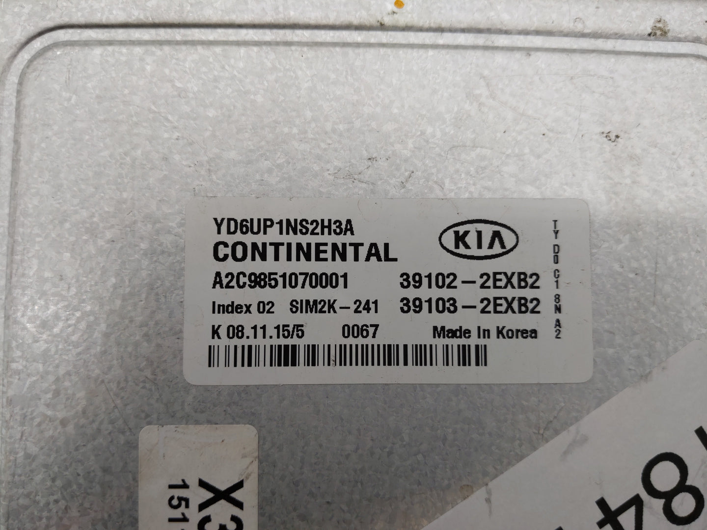 2016 Kia Forte PCM Engine Control Computer ECU ECM PCU OEM P/N:39103-2EXB2 39102-2EXB2, 39106-2EXB2, 39107-2EXB2 Fits OEM Us
