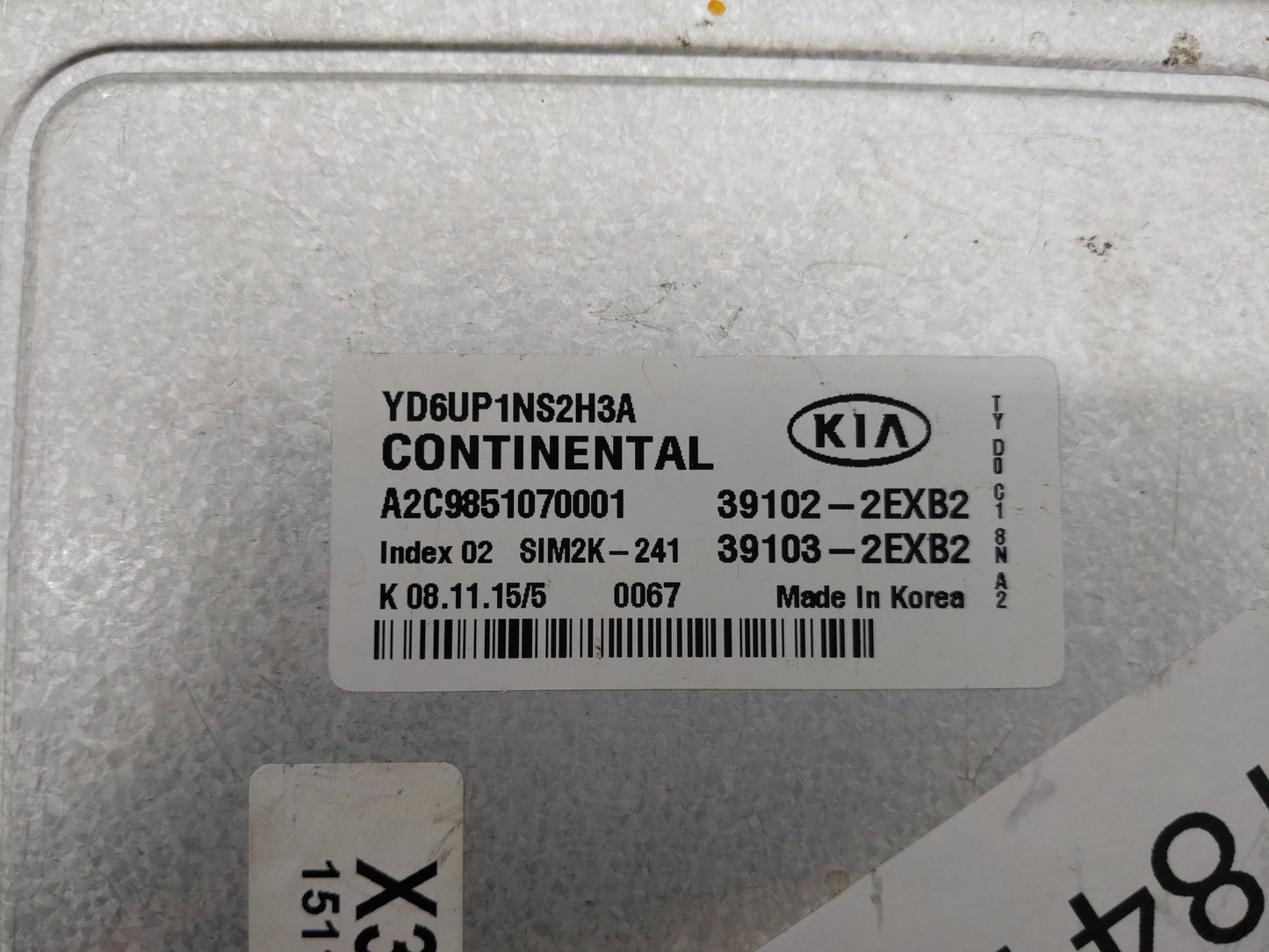 2016 Kia Forte PCM Engine Control Computer ECU ECM PCU OEM P/N:39103-2EXB2 39102-2EXB2, 39106-2EXB2, 39107-2EXB2 Fits OEM Us