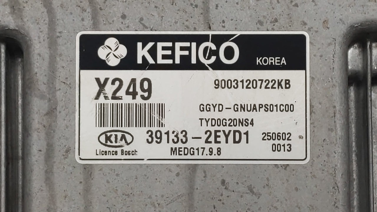 2016 Kia Forte PCM Engine Control Computer ECU ECM PCU OEM P/N:39133-2EYD1 39133-2EYB7 Fits OEM Used Auto Parts - Oemusedaut