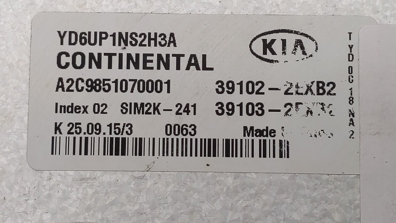 2016 Kia Forte PCM Engine Control Computer ECU ECM PCU OEM P/N:39103-2EXB2 39102-2EXB2, 39106-2EXB2, 39107-2EXB2 Fits OEM Us