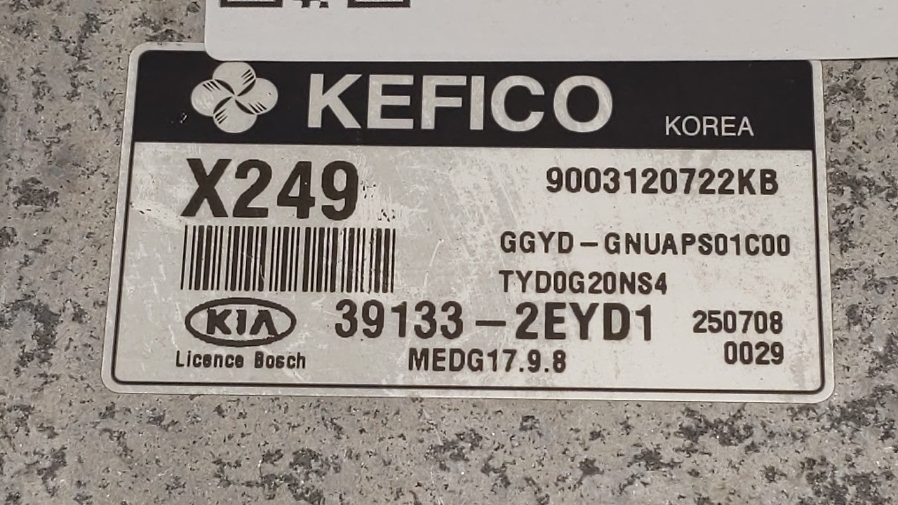 2016 Kia Forte PCM Engine Control Computer ECU ECM PCU OEM P/N:39133-2EYD1 39133-2EYB7 Fits OEM Used Auto Parts - Oemusedaut