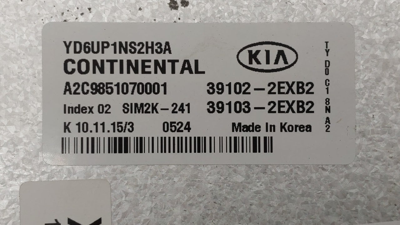 2016 Kia Forte PCM Engine Control Computer ECU ECM PCU OEM P/N:39106-2XA2 39102-2EXB2, 39103-2EXB2 Fits OEM Used Auto Parts 