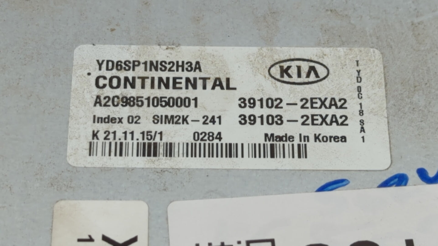2016 Kia Forte PCM Engine Control Computer ECU ECM PCU OEM P/N:39103-2EXA2 39102-2EXA2 Fits OEM Used Auto Parts - Oemusedaut