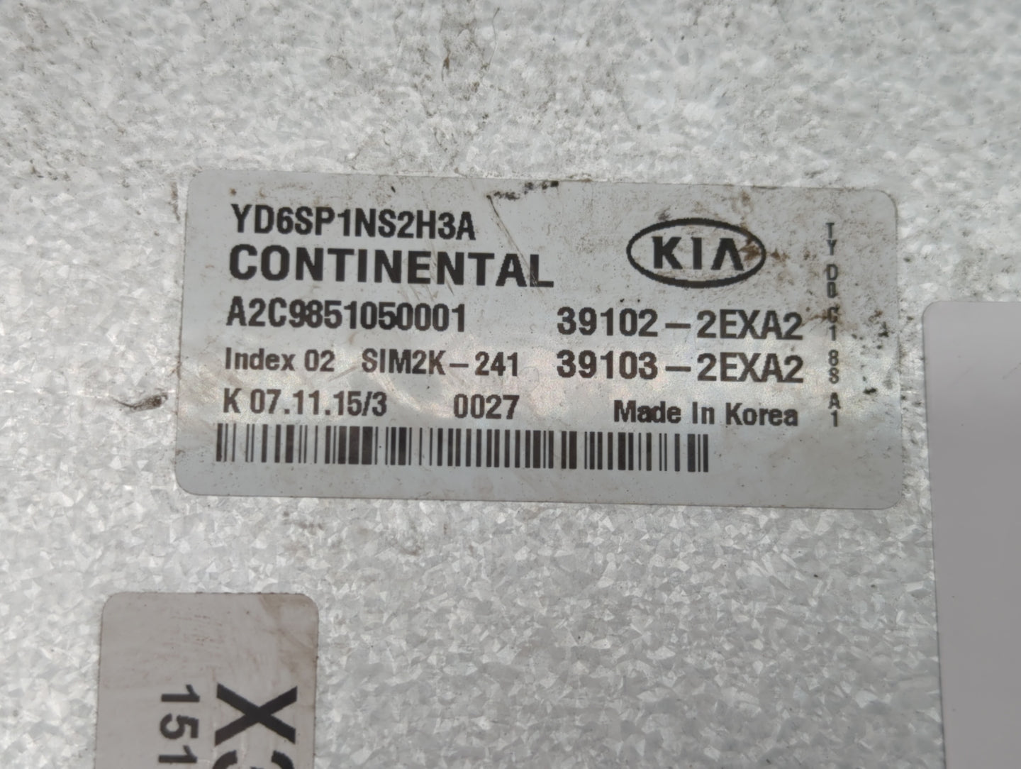2016 Kia Forte PCM Engine Control Computer ECU ECM PCU OEM P/N:39103-2EXA2 39102-2EXA2, 39102-2EXB2, 39103-2EXB2 Fits OEM Us