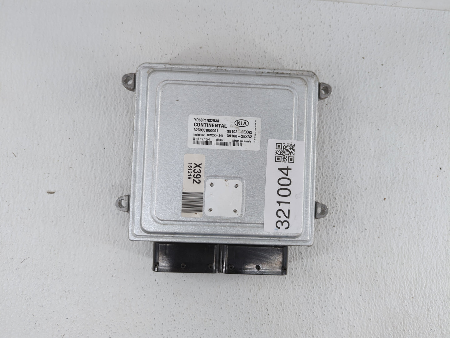 2016 Kia Forte PCM Engine Control Computer ECU ECM PCU OEM P/N:39103-2EXA2 39102-2EXA2, 39102-2EXB2, 39103-2EXB2 Fits OEM Us