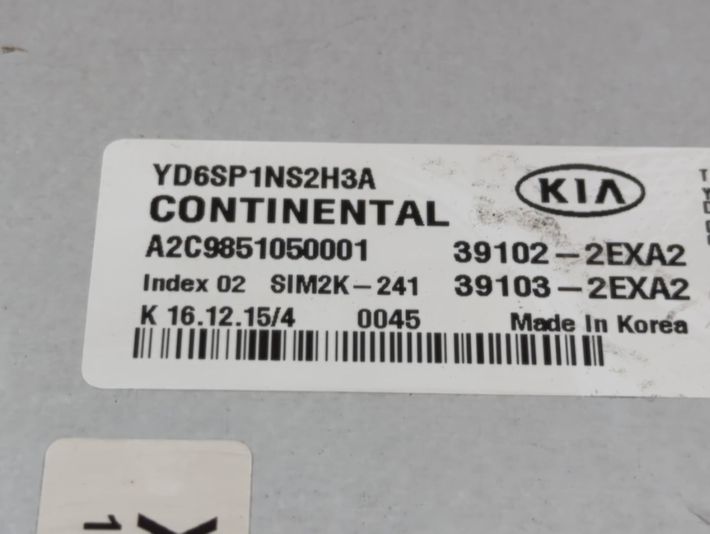 2016 Kia Forte PCM Engine Control Computer ECU ECM PCU OEM P/N:39103-2EXA2 39102-2EXA2, 39102-2EXB2, 39103-2EXB2 Fits OEM Us